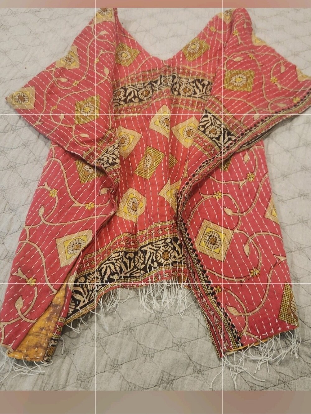 Stunning One-of-a-Kind Hand-Stitched Patchwork Top OSFM Nwot